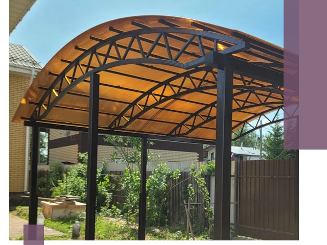 Изготовление навесов под ключ в Верхней Пышме из качественных материалов