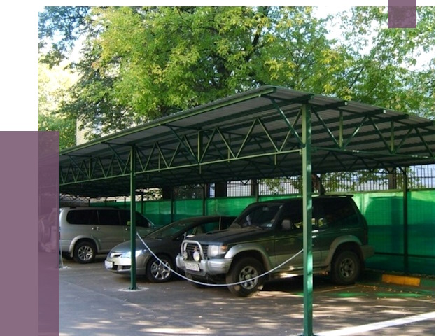 Навесы для парковки в Верхней Пышме от 80541 руб. заказать | ПРОЛЁТ-Врх