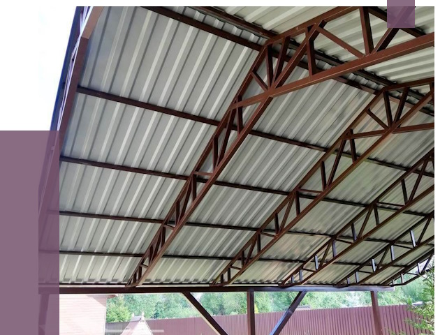 Навесы из профнастила в Верхней Пышме от 7387 руб. | ПРОЛЁТ-Врх