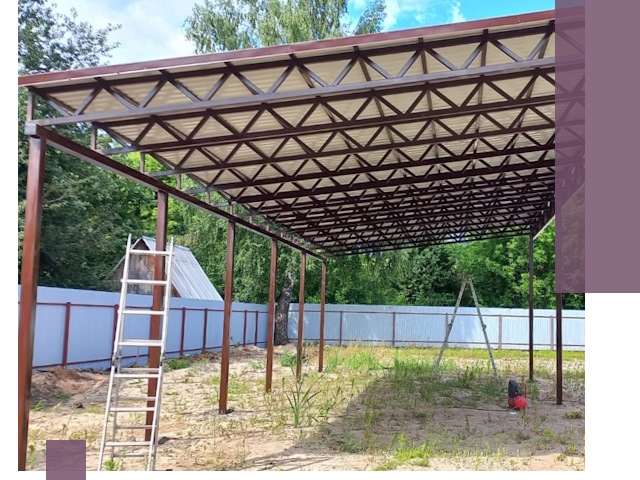 Односкатные навесы под ключ в Верхней Пышме — изготовление и монтаж