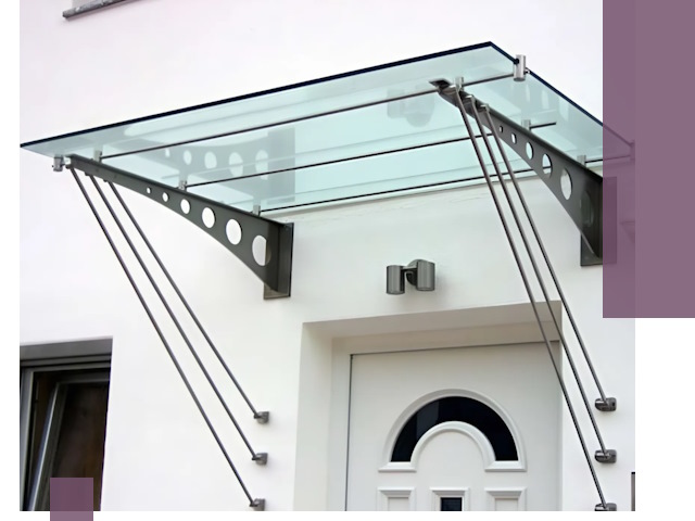 Козырьки над входом под ключ в Верхней Пышме — изготовление и монтаж