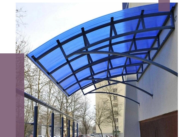 Козырьки из поликарбоната в Верхней Пышме от 4309 руб. под ключ | ПРОЛЁТ-Врх