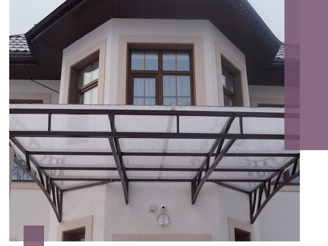 Козырьки из поликарбоната под ключ в Верхней Пышме