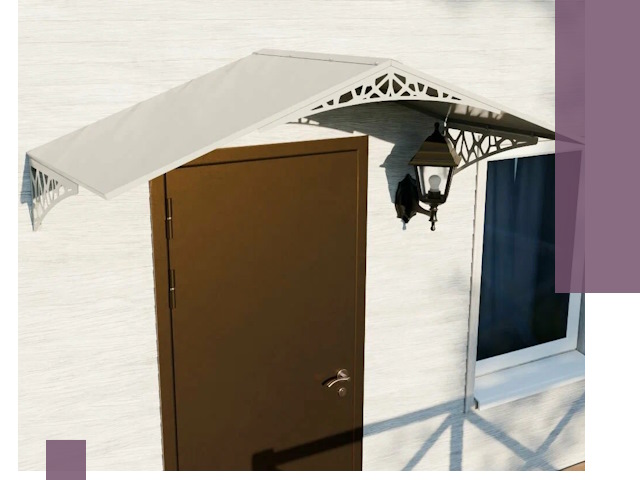 Металлические козырьки на входы и террасы в Верхней Пышме