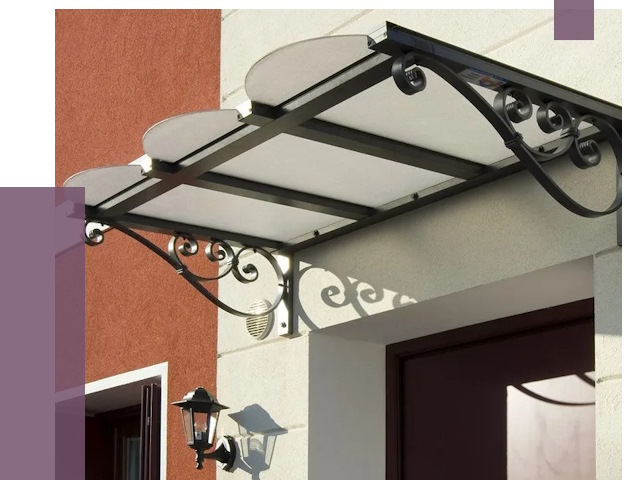 Односкатные козырьки в Верхней Пышме от 8413 руб.  | ПРОЛЁТ-Врх