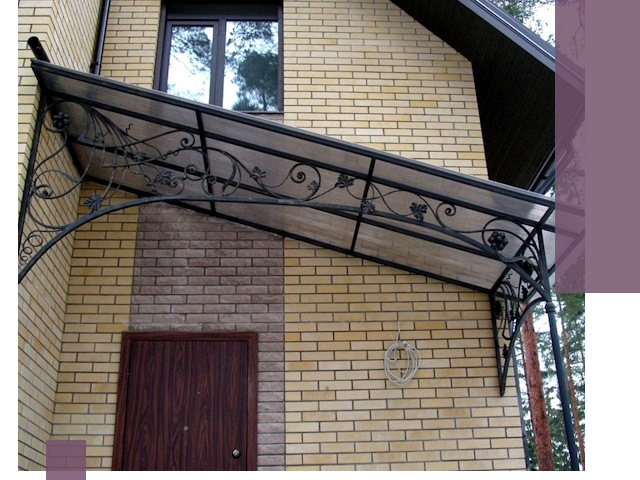 Односкатные козырьки из металла под ключ в Верхней Пышме